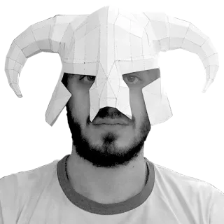 🤕 b4b9dd84 casque, papercraft, barbe, homme, déguisement, viking, cornes telegram sticker
