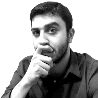 🤔 c75a18e9 homme, portrait, niveaux de gris, personne, réflexion, expression telegram sticker