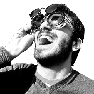 😂 ee98a38f homme, lunettes de soleil, rire, barbe, portrait telegram sticker