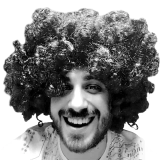 👽 f46517c9 homme, afro, portrait, sourire, barbe, poils faciaux, joyeux telegram sticker