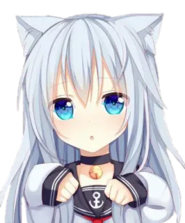 🐱 2d86f60d Anime, Catgirl, Lucu, Manga, Kawaii, Chibi, Jangkar, Seragam pelaut telegram sticker