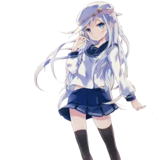 😕 9b29ced3 anime cewek, imut, seragam sekolah, sailor, rambut panjang telegram sticker