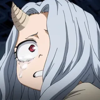 🐚 5817887f Eri My Hero Academia Anime, Płacz, Róg, Postać, Smutny telegram sticker