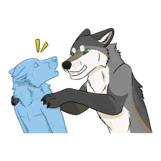 😡 1275c6d5 Wilk, Furry, Kreskówka, Zwierzę, Antropomorficzny, Stworzenie, Postać telegram sticker