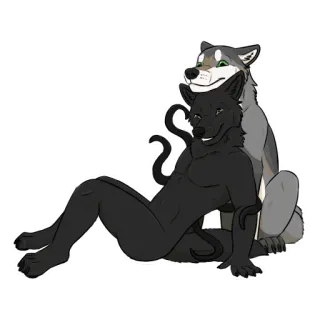 🪑 25fb91e2 wilk, pies, zwierzę, futrzak, psi, kreskówka, ilustracja, antro telegram sticker