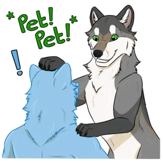 🤗 7eb0681f Pet! Pet! wilk, zwierzę, głaskanie, słodki, futrzany, szczęśliwy telegram sticker