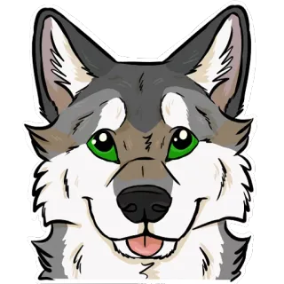 😂 9b1ce32a Wilk, Pies, Kreskówka, Naklejka, Zwierzę, Ssaki, Słodkie, Futrzane telegram sticker