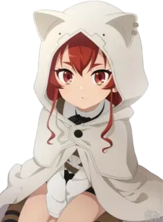 π 050bd0e9 anime, girl, red hair, cat ears, cute telegram sticker