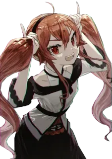 π 15e571e6 anime, girl, twintails, cute, cartoon, smiling, playful telegram sticker