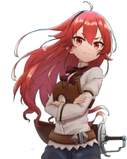 π 1d72ebee anime, red hair, female, character, fantasy, smile telegram sticker