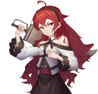 π 7cdd4bb5 anime, red hair, magic, witch, fantasy, girl, cartoon telegram sticker