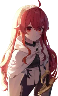 π 81f1c830 anime, girl, red hair, fantasy, sword, character, art, digital painting telegram sticker