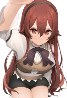 π a682dfeb anime girl, red hair, anime, cartoon, illustration telegram sticker