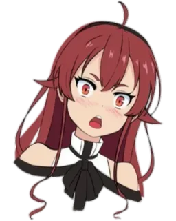 π be45ed14 anime, girl, red hair, cute, cartoon telegram sticker