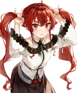 π d6ddad7f anime, red hair, girl, pigtails, cartoon, character telegram sticker
