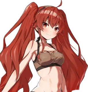 π ebbd2dd0 anime, manga, girl, cute, red hair, twintails telegram sticker