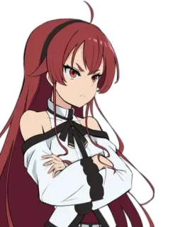 π febe7b95 anime, character, red hair, angry, arms crossed telegram sticker