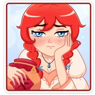 ☹ 47afbb03 piangendo, arrabbiato/a, barattolo, triste, cartone animato, donna telegram sticker