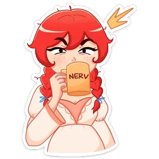 🔫 4c8e160b Neon Genesis Evangelion NERV Anime, Sticker, Cartone animato, Nerv, Kawaii, Manga, Ragazza telegram sticker