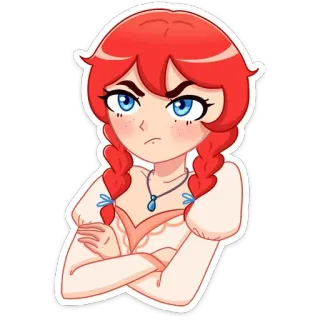 😕 af77b504 Cartone animato, Ragazza, Capelli rossi, Anime, Ritratto, Carino telegram sticker