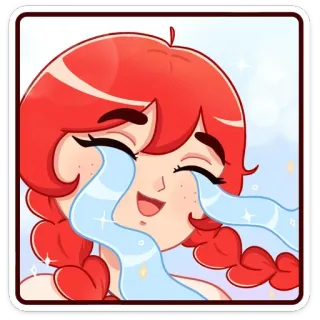 😭 dfa1304e piangere, emotivo, cartone animato, lacrime, ragazza, triste telegram sticker