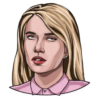 🙄 6a5e4ba0 女人, 金发, 讽刺, 梗, 肖像, 贴纸, 搞笑 whatsapp sticker