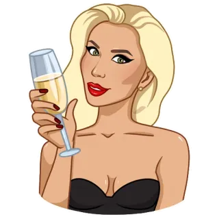 🥂 dffeef23 Frau, blond, Champagner, Party, Mädchen, Feier telegram sticker