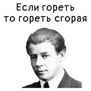 🔥 1c255693 Если гореть то гореть сгорая ポートレート, 男, 書き込み, モノクロ telegram sticker