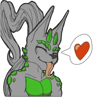 ❤ 6bcfa1d5 Futrzak, Antropomorficzny, Zwierzę, Serce, Miłość, Uroczy, Naklejka telegram sticker