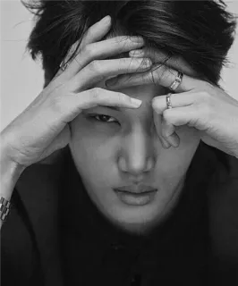 ⚜ b3a28423 đàn ông, người, chân dung, trắng đen, khuôn mặt, Hàn Quốc telegram sticker