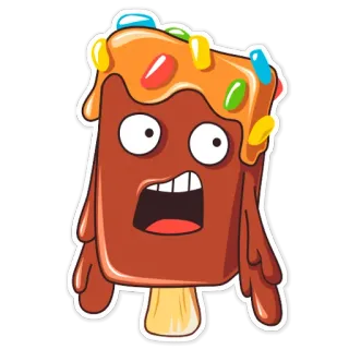 🤨 c6c98b14 ice cream, popsicle, cartoon, dessert, treat, character telegram sticker