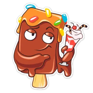 🍷 caa75ee4 ice cream, dessert, popsicle, cartoon, food, sweet telegram sticker