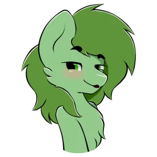 😏 5f801c93 kreskówka, kucyk, zwierzę, zielony, ilustracja, ssak telegram sticker