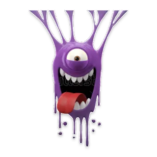 😝 63cd16cc mostro, guercio, viola, cartone animato, adesivo, creatura, divertente, goffo telegram sticker