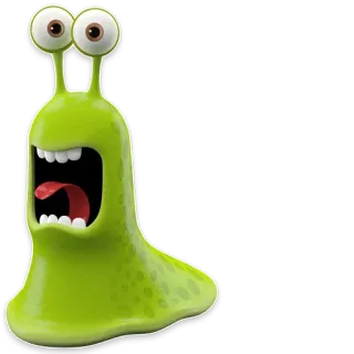 👀 fe86fc51 Cartone animato, Slime, Mostro, Verde, Divertente, Carino telegram sticker