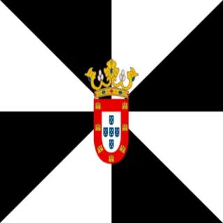 ♌️ 60fa2d81 flag, Portugal, Ceuta, city, crown, coat of arms, black and white telegram sticker
