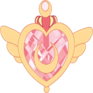 ✔ d45508a1 serce, księżyc, skrzydła, biżuteria, różowy, złoty, akcesoria telegram sticker