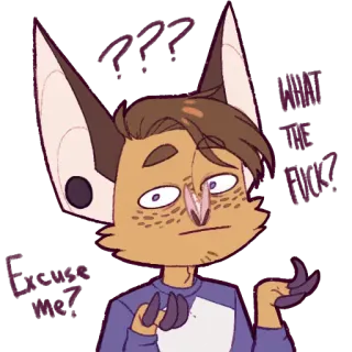 ❓ 5a39d548 ??? WHAT THE FUCK? Excuse me? สัตว์, ค้างคาว, ขนฟู, สับสน, รำคาญ telegram sticker