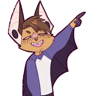 👉 c6233bbb ค้างคาว, แอนโทร, การ์ตูน, สัตว์, ตัวละคร, ชี้ telegram sticker