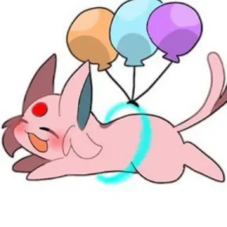 🎈 372ecd90 Espeon 宝可梦, 太阳精灵, 气球, 可爱, 动漫, 粉丝创作 telegram sticker