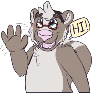 👋 59526b77 Hi! Furry, Antropomorfik, Hewan, Sapaan, Hai, Melambai whatsapp sticker