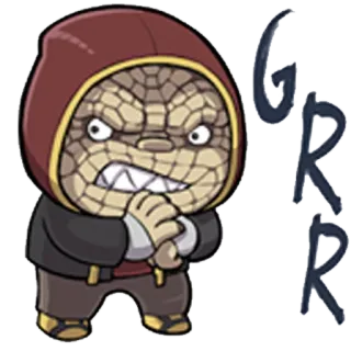 😡 3cb6ee03 GRR ular, marah, kartun, binatang, reptil, hoodie whatsapp sticker