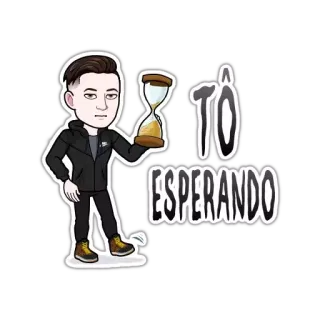 🤨 2366a216 Tô ESPERANDO czekanie, klepsydra, czas, kreskówka, bitmoji telegram sticker