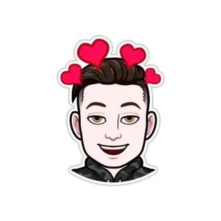 😍 2b6a799d Bitmoji, kreskówka, avatar, serca telegram sticker