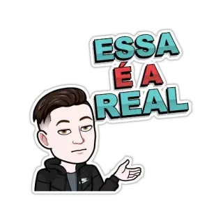 😉 5ca21d4c ESSA É A REAL Kreskówka, Awatar, Bitmoji, Wyrażenie, Tekst telegram sticker