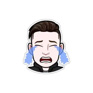 😭 61010610 płacz, smutny, emocjonalny, łzy, rozżalony, twarz, mężczyzna telegram sticker
