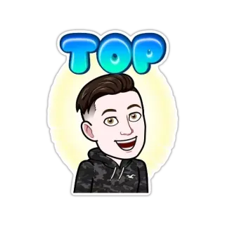 🤩 6b18e245 TOP Bitmoji, Top, Kreskówka, Naklejka telegram sticker
