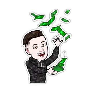 🤑 b7064651 pieniądze, gotówka, bogactwo, sukces, święto, kreskówka, awatar telegram sticker
