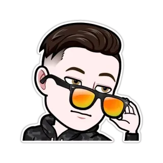 😎 de6765d2 Bitmoji, Awatar, Okulary przeciwsłoneczne, Na co dzień, Naklejka telegram sticker