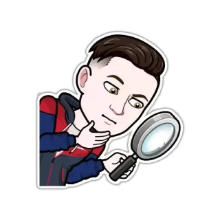 🧐 f45fcd02 bitmoji, detektyw, lupa, kreskówka, szukanie, dochodzenie telegram sticker